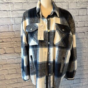 Plaid Button-Up Jacket